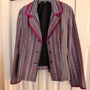 Maggy London Pink and Black Textured Blazer
